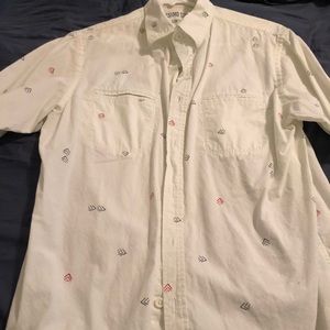 Medium pattern short sleeve button up